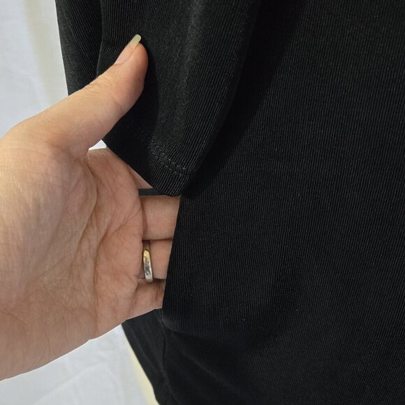 Chico's Travelers Black Open Front Slinky Knit Cardigan Pockets Capsule Stretch - Picture 5 of 8